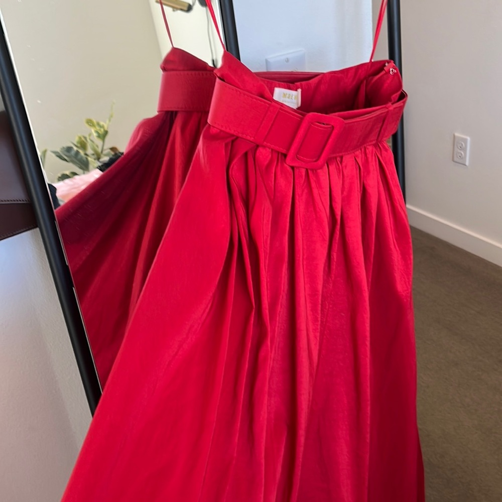 Red maxi skirt.